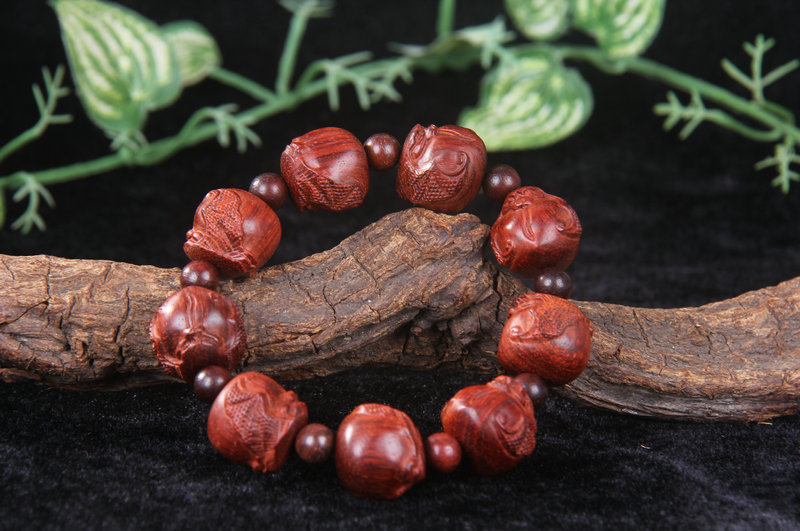 Lobular rosewood Futao Fushou double full head beads 2.0cm