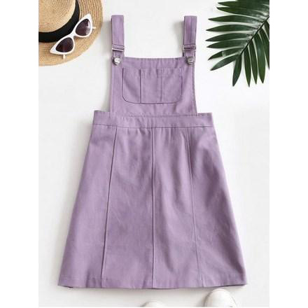 Casual Pockets Overalls Mini Dress